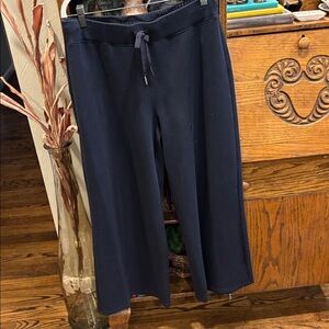 Spanx AirEssentials Wide Leg Pant Womens XL Navy Sweatpant Mid Rise Full Length